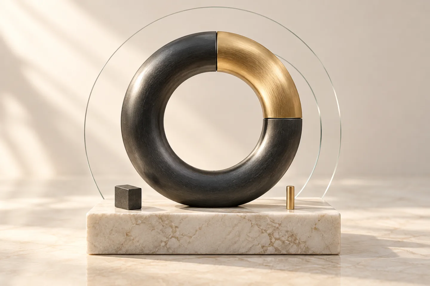Concept illustration of a complete ring restored with a gold component